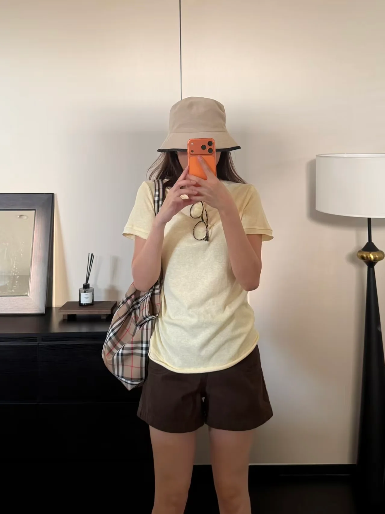 High-Waist Vintage Brown A-Line Shorts - kcplan