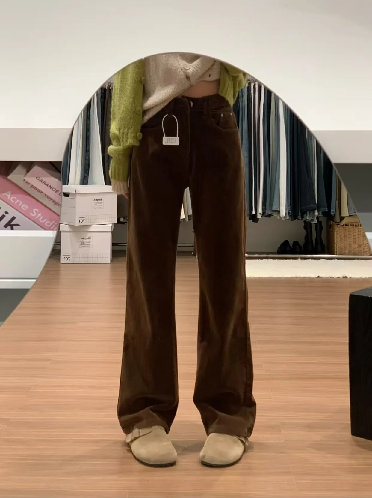 High Waist Corduroy Wide Leg Pants - kcplan