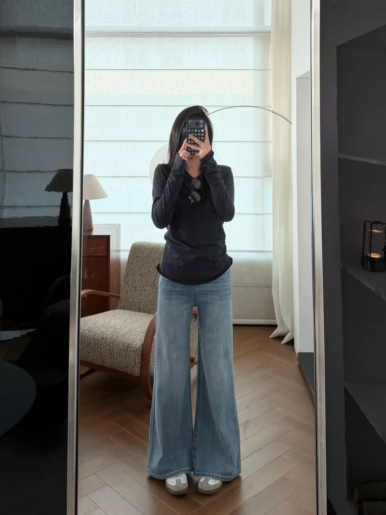 Light Blue Wide-Leg Flare Jeans - kcplan
