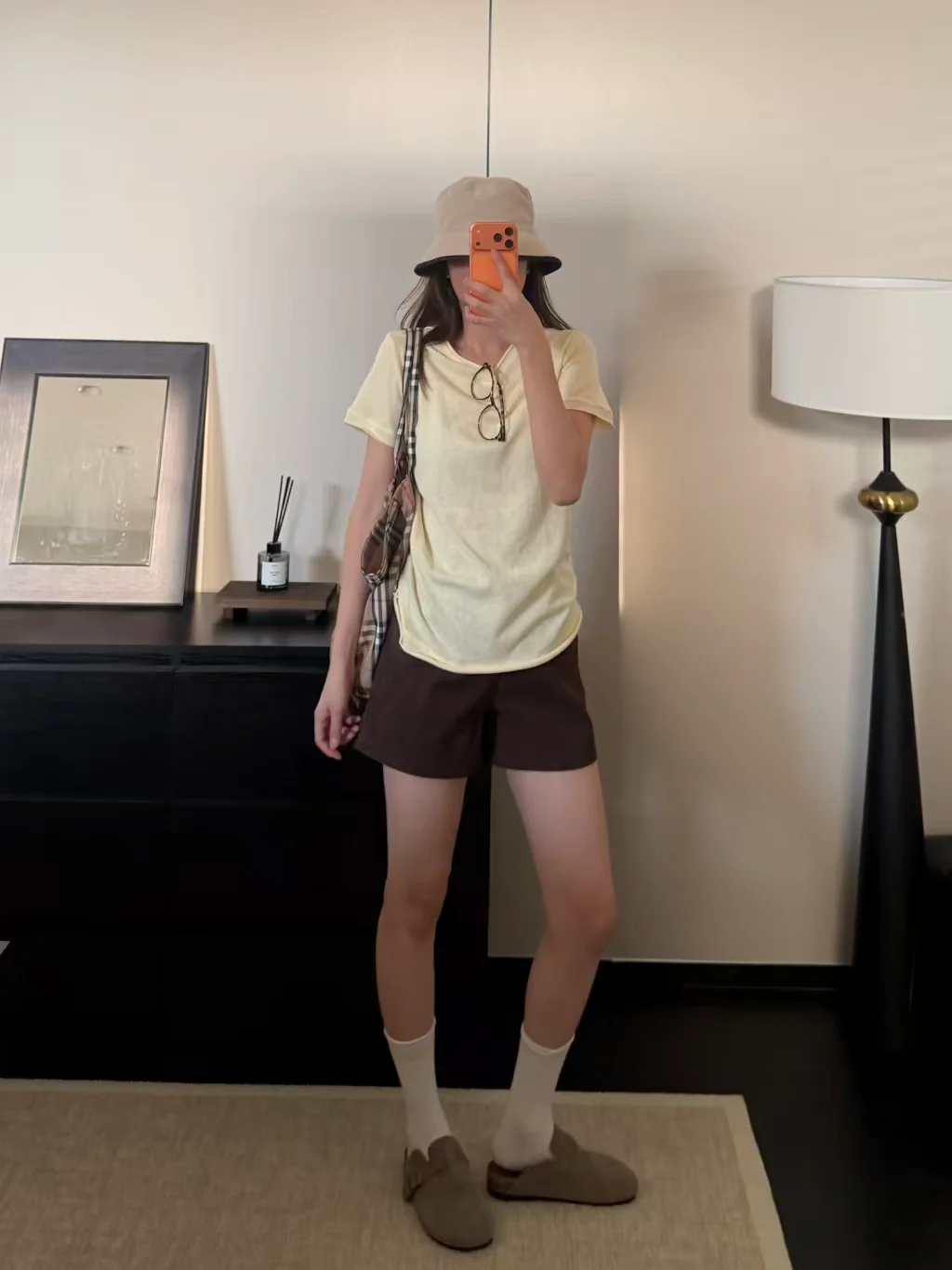 High-Waist Vintage Brown A-Line Shorts - kcplan
