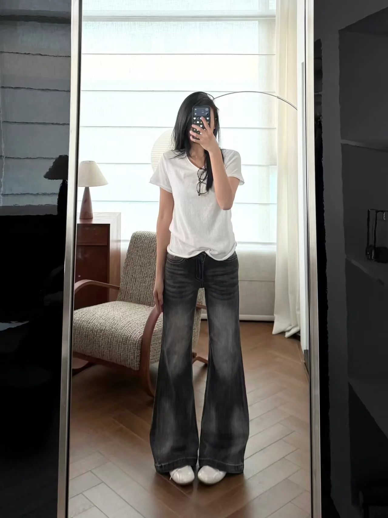 Vintage Wash Flare Jeans - kcplan