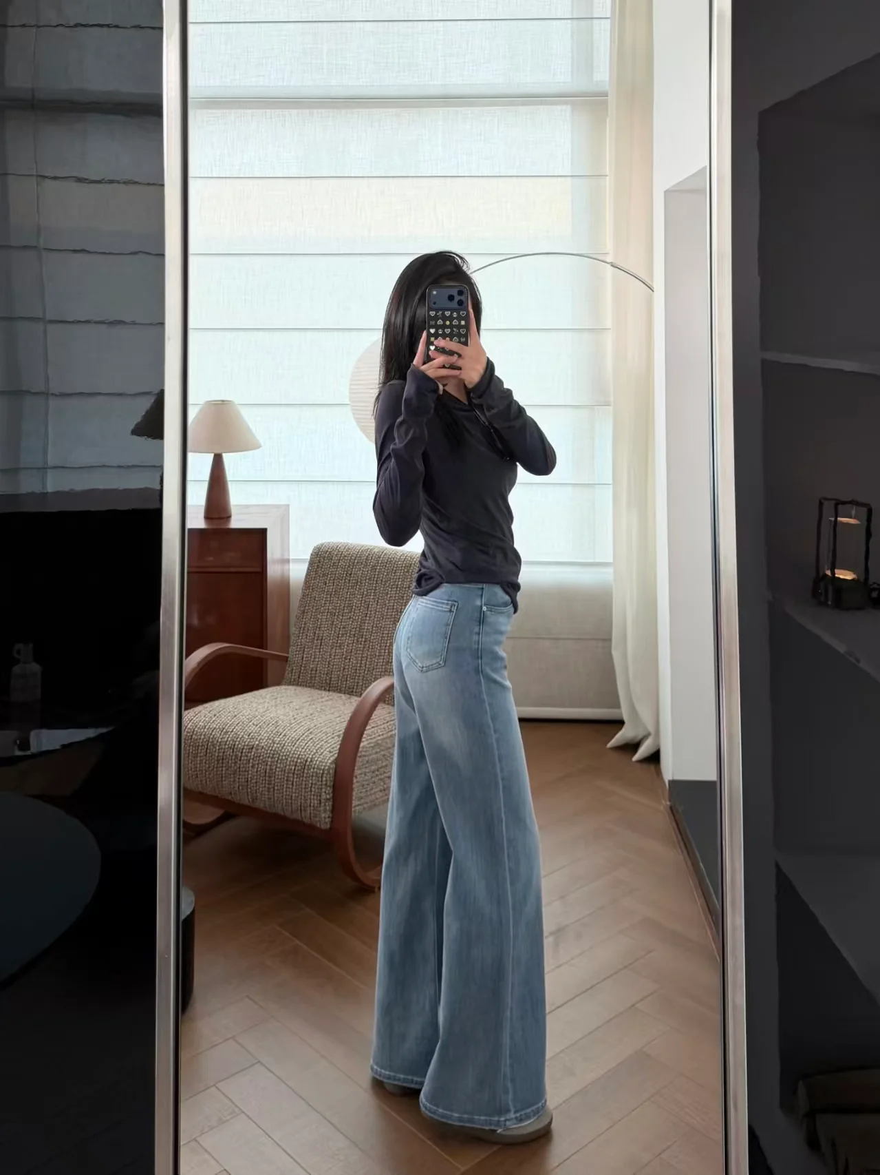 Light Blue Wide-Leg Flare Jeans - kcplan